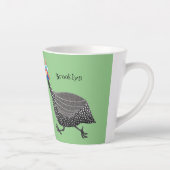 ギニーおもしろいフクロウの鳥のイラストレーション カフェラテマグ (右)