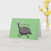 ギニーおもしろいフクロウの鳥のイラストレーション カード (黄色い花)