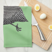 ギニーおもしろいフクロウの鳥のイラストレーション キッチンタオル (四つ折り)