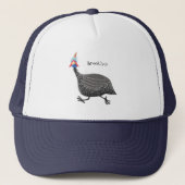 ギニーおもしろいフクロウの鳥のイラストレーション キャップ (正面)