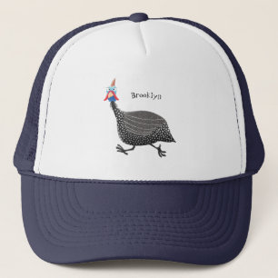 ギニーおもしろいフクロウの鳥のイラストレーション キャップ