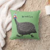 ギニーおもしろいフクロウの鳥のイラストレーション クッション (ブランケット)