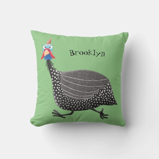 ギニーおもしろいフクロウの鳥のイラストレーション クッション (正面)
