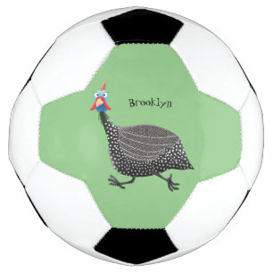 ギニーおもしろいフクロウの鳥のイラストレーション サッカーボール