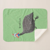 ギニーおもしろいフクロウの鳥のイラストレーション シェルパブランケット (正面(横))