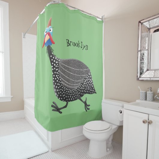 ギニーおもしろいフクロウの鳥のイラストレーション シャワーカーテン (インサイチュ)