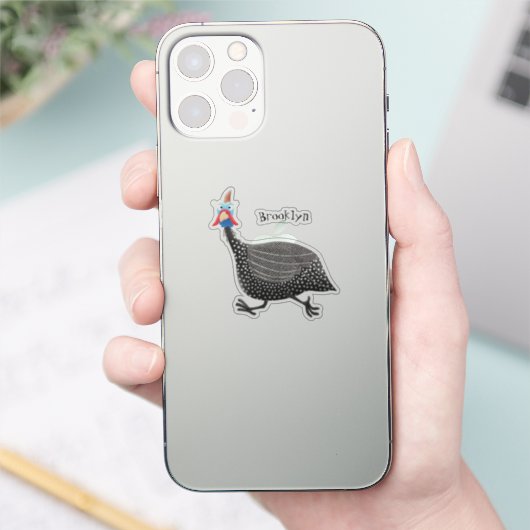ギニーおもしろいフクロウの鳥のイラストレーション シール (スマートフォン)