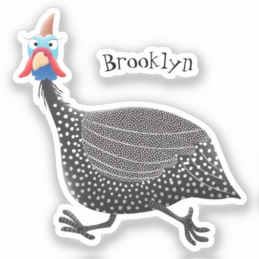 ギニーおもしろいフクロウの鳥のイラストレーション シール (正面)