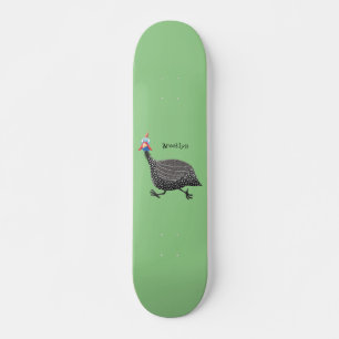 ギニーおもしろいフクロウの鳥のイラストレーション スケートボード