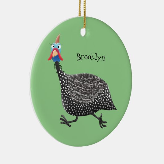 ギニーおもしろいフクロウの鳥のイラストレーション セラミックオーナメント (右)