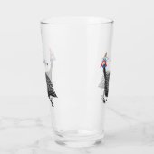 ギニーおもしろいフクロウの鳥のイラストレーション タンブラーグラス (左)