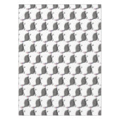 ギニーおもしろいフクロウの鳥のイラストレーション テーブルクロス (正面)