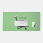 ギニーおもしろいフクロウの鳥のイラストレーション デスクマット (キーボード&マウス)