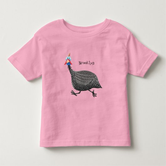 ギニーおもしろいフクロウの鳥のイラストレーション トドラーTシャツ (正面)
