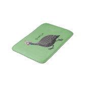 ギニーおもしろいフクロウの鳥のイラストレーション バスマット (アングル)