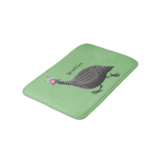 ギニーおもしろいフクロウの鳥のイラストレーション バスマット (アングル)