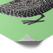 ギニーおもしろいフクロウの鳥のイラストレーション ポスター (角)