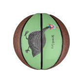 ギニーおもしろいフクロウの鳥のイラストレーション ミニバスケットボール (縦)