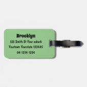 ギニーおもしろいフクロウの鳥のイラストレーション ラゲッジタグ (裏面横)