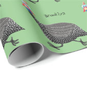 ギニーおもしろいフクロウの鳥のイラストレーション ラッピングペーパー (ロールコーナー)