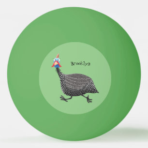 ギニーおもしろいフクロウの鳥のイラストレーション 卓球ボール