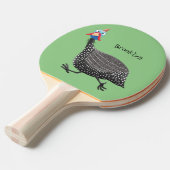 ギニーおもしろいフクロウの鳥のイラストレーション 卓球ラケット (正面アングル)