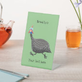 ギニーおもしろいフクロウの鳥のイラストレーション 台座サイン (インサイチュ)