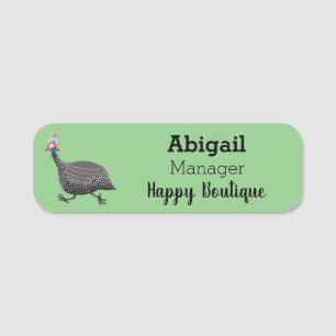 ギニーおもしろいフクロウの鳥のイラストレーション 名札