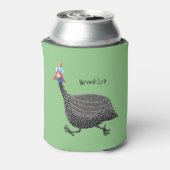 ギニーおもしろいフクロウの鳥のイラストレーション 缶クーラー (缶裏面)