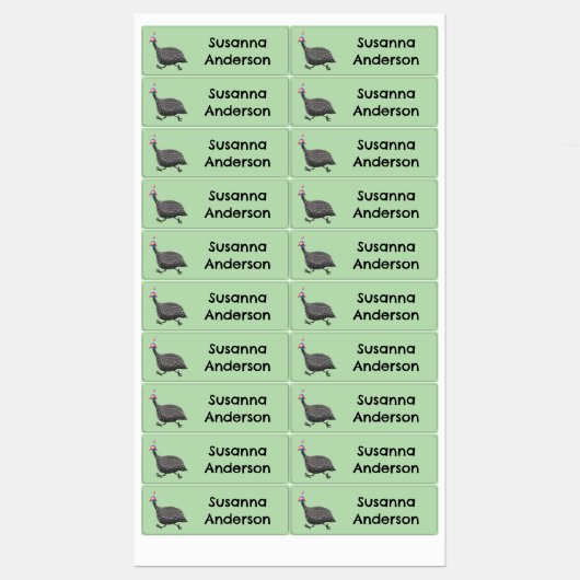 ギニーおもしろいフクロウの鳥のパーソナライズされた漫画 ラベル (シート)