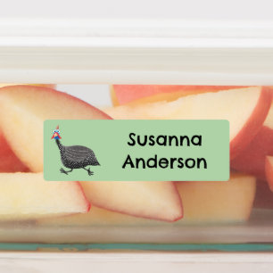 ギニーおもしろいフクロウの鳥のパーソナライズされた漫画 ラベル