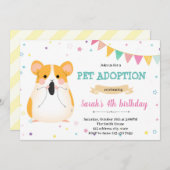 ギニーピグハムスターペット招待 招待状 (正面/裏面)