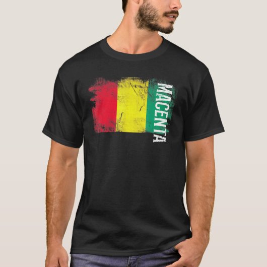 ギニー人男性女性子供のためのマカンタギニア国旗 Tシャツ (正面)