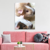 ギニー豚がキャンバスに近い印刷をする キャンバスプリント (インサイチュ (リビング))