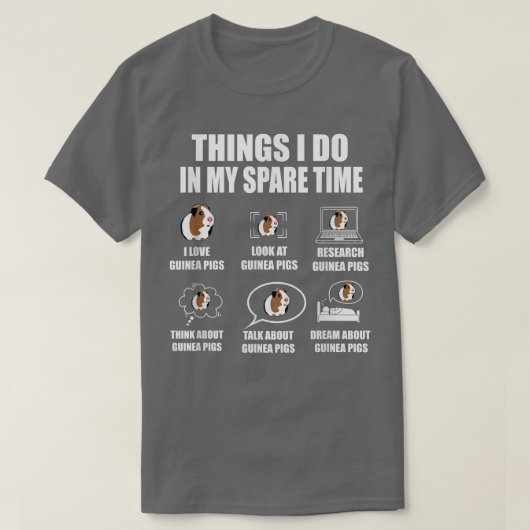 ギニー豚Tシャツの時間の余裕で Tシャツ (デザイン正面)