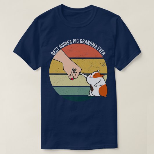 ギニ最高のア豚おばあちゃん今まで毛皮のポテト国内 Tシャツ (デザイン正面)