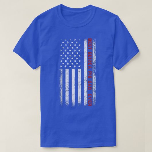 ギニ最高のア豚パパ史上米国国旗の愛国心F Tシャツ (デザイン正面)