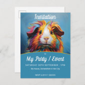 ギニ鮮やかンピグパーティー/イベント インビテーションポストカード (正面/裏面)