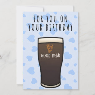 ギネス ビール 誕生日カード "Good head" ちょっと失礼なカード シーズンカード