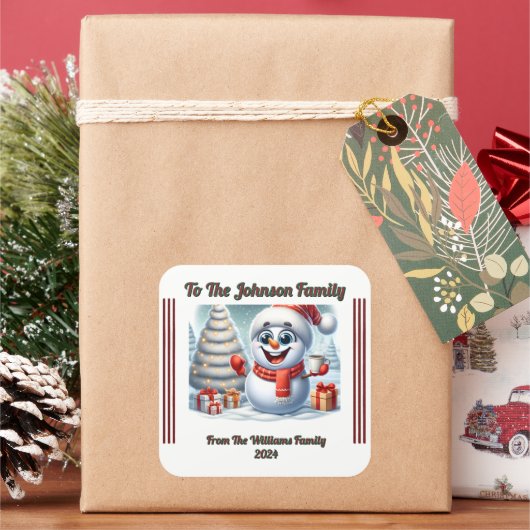 ギフティング用クリスマスススススクエアステッカー スクエアシール (クリスマス)