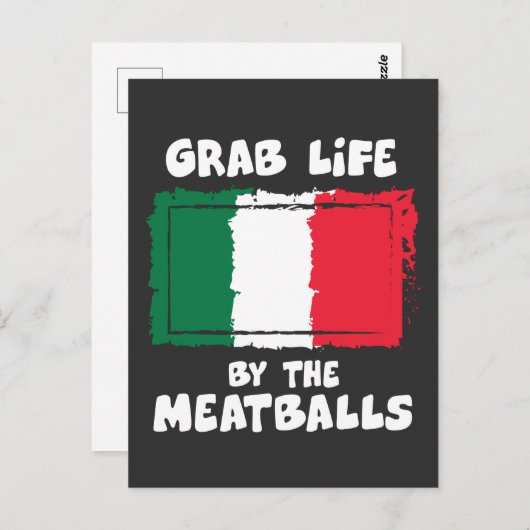 ギフトおもしろいアイディアイタリアンミートボールイタリア国旗1 ポストカード (正面/裏面)
