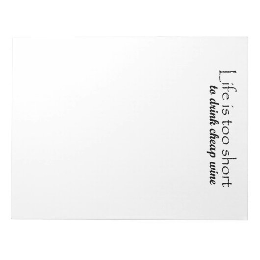 ギフトおもしろいアイディアギフトワイン引用文大きなノートパッド ノートパッド (正面)