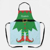 ギフトおもしろいクリスマス小妖精や小人サンタズヘルパーホリデー エプロン (正面)