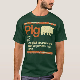 ギフトおもしろいベーコンとピグの定義 Tシャツ