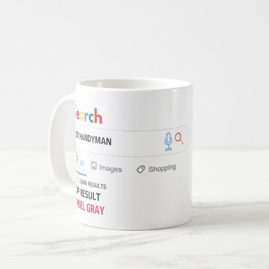 ギフトおもしろい手利大工デコレータ絵師 コーヒーマグカップ (正面左)