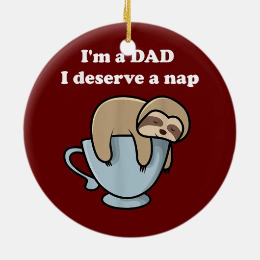 ギフトおもしろい父の日男性へ私はパパである セラミックオーナメント (裏面)