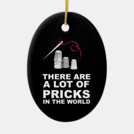 ギフトおもしろい裁縫キルターが世界にピカピカ セラミックオーナメント