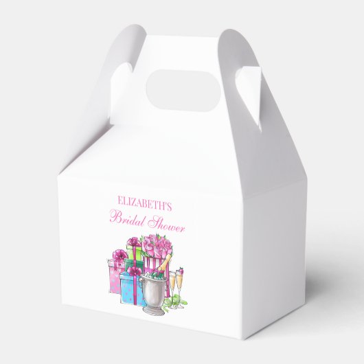 ギフトお洒落シャンパンバラブライダルシャワー フェイバーボックス (正面サイド)