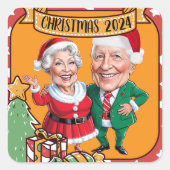 ギフトお洒落aとのクリスマスキャロチャデザイン スクエアシール (正面)