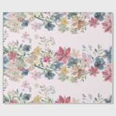 ギフトかわいらし畑の花ピンク ラッピングペーパー (フラット)